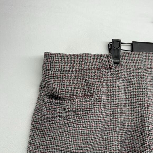 Vintage Houndstooth Trousers Fits 40x29 Gray Red Check Bootcut Talon Pants 70s - Picture 10 of 15